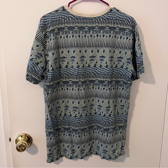 Volcom Knit Tee Men’s Large Blue Geometric Front Pocket - Picture 8 of 10